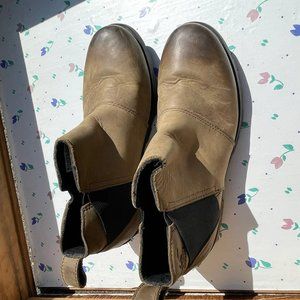 Sorel Women's Brown Leather Slip On Ankle Boots NL2671-245 Size 5.5